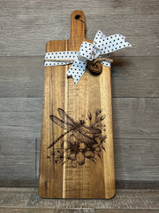 Laser Engraved Charcuterie Board - Dragonfly Theme