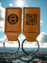 Custom Engraved Leatherette Keychain – Made to Order