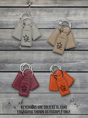 Custom Engraved Leatherette Keychain – Made to Order