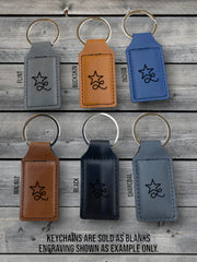 Custom Engraved Leatherette Keychain – Made to Order