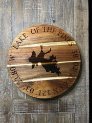 Laser Engraved Lazy Susan - Lake of the Pines.