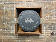 Laser Engraved Coaster Set - Lake of the Pines