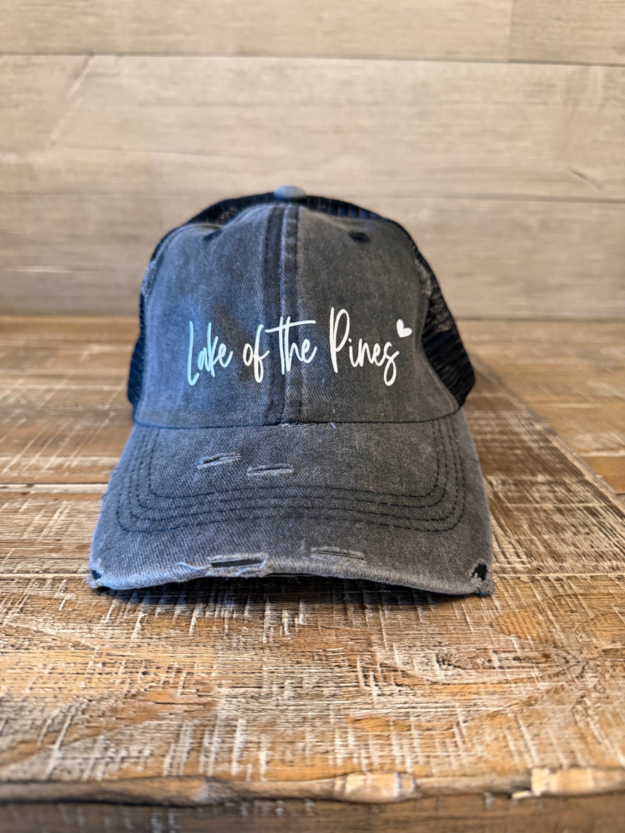 Lake of the Pines Distressed Hat – Vintage Black