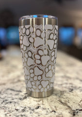 Paw Print Stainless Steel Tumbler