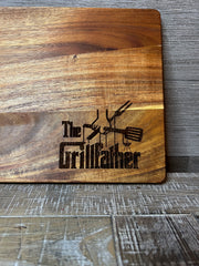 “The Grill Father” Laser-Engraved Cutting Board