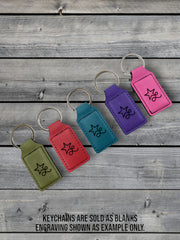 Custom Engraved Leatherette Keychain – Made to Order