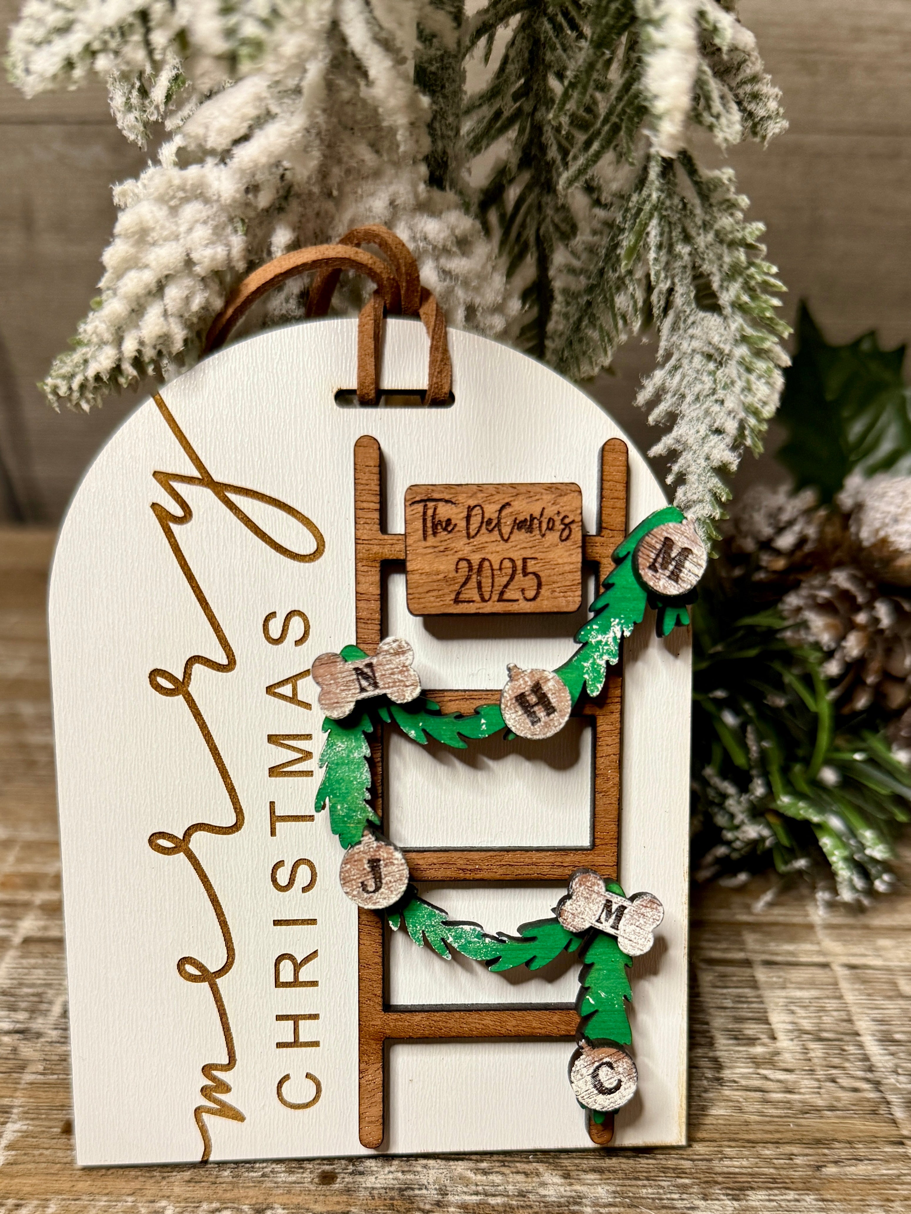Personalized Family Ladder Christmas Ornament